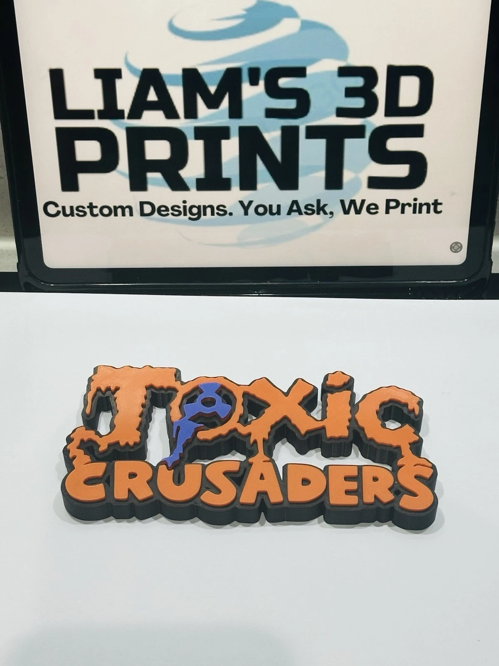Decorative Toxic Crusaders logo Sign Display Figures Mancave Self Standing