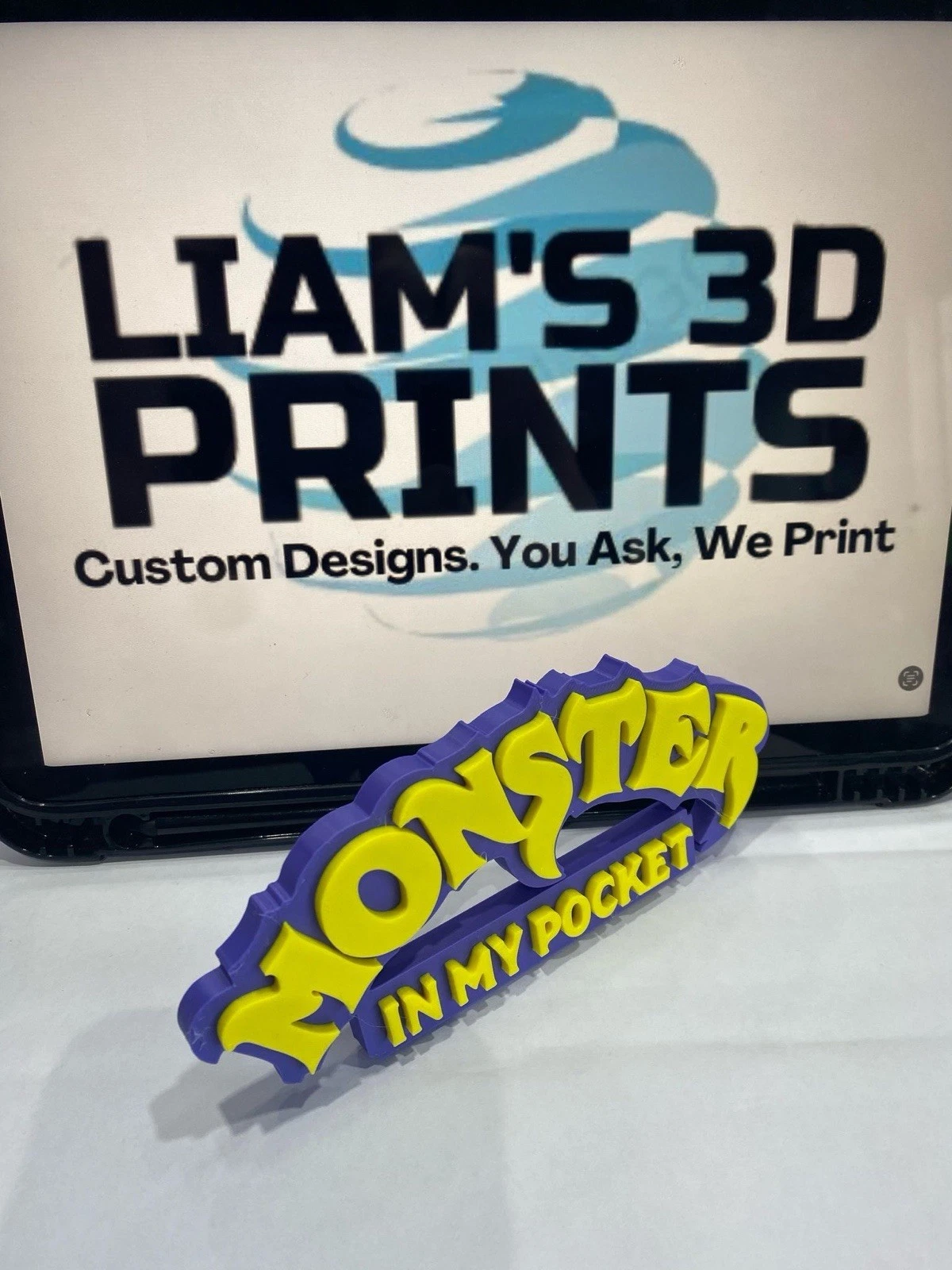 Decorative Monster In My Pocket logo Sign Display Figures