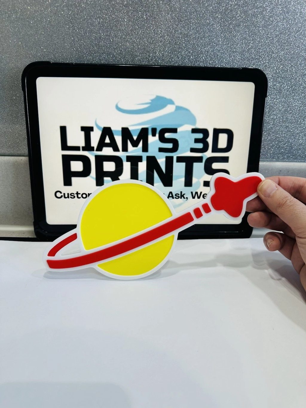 Decorative Retro Lego Space Planet logo Sign Display 3D