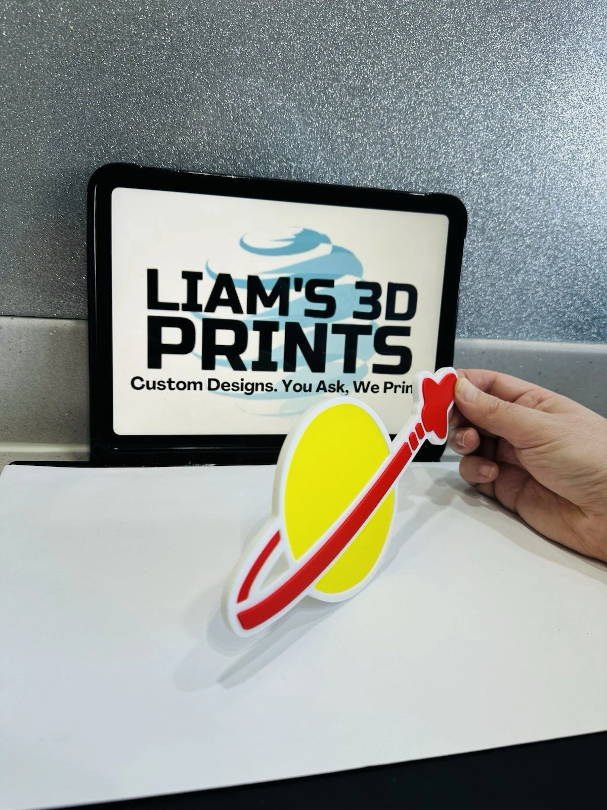 Decorative Retro Lego Space Planet logo Sign Display 3D