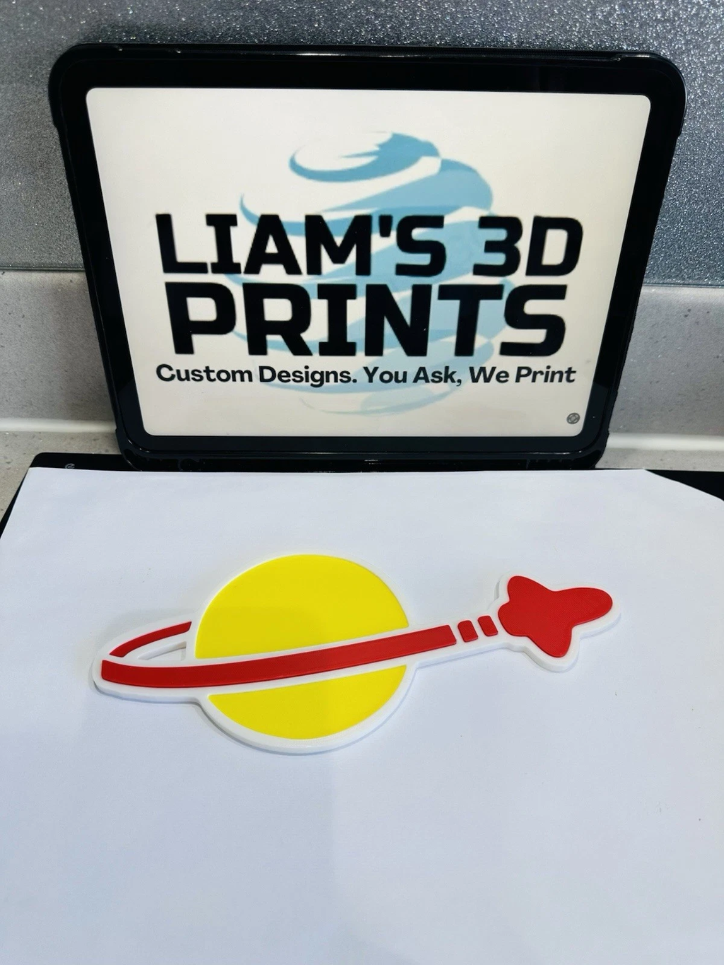 Decorative Retro Lego Space Planet logo Sign Display 3D