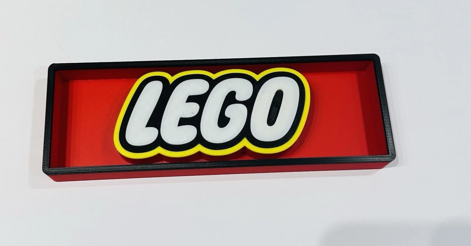 Decorative LEGO Bricks Logo Toys 3D Print Box Sign Display Two Sizes Shelf Wall