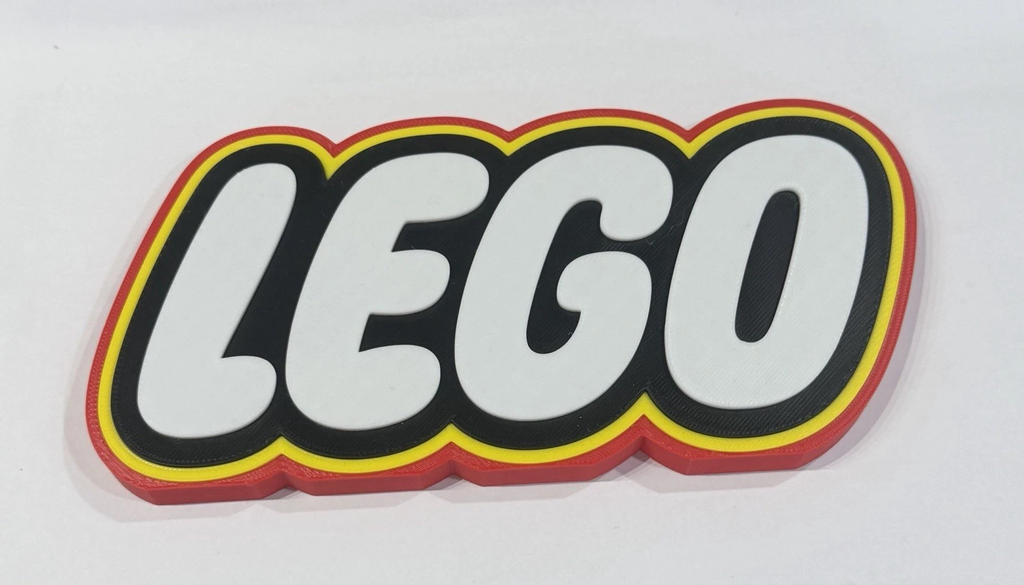 Decorative Lego Raised Logo Toys Self Standing Shelf Display 3D Print
