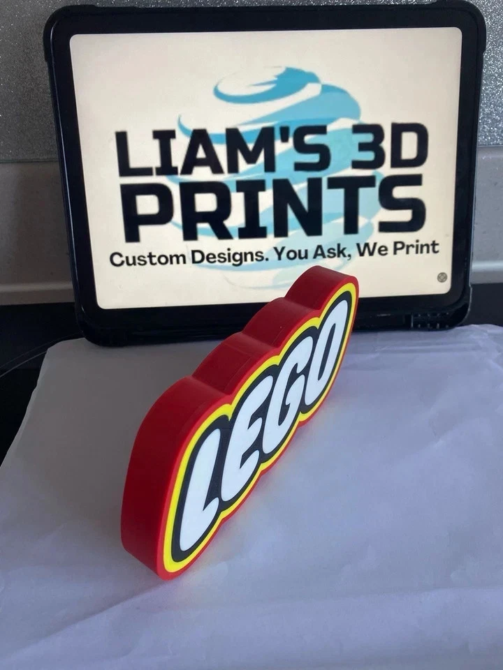 Decorative Lego Toys Logo Self Standing Shelf Display 3D Print