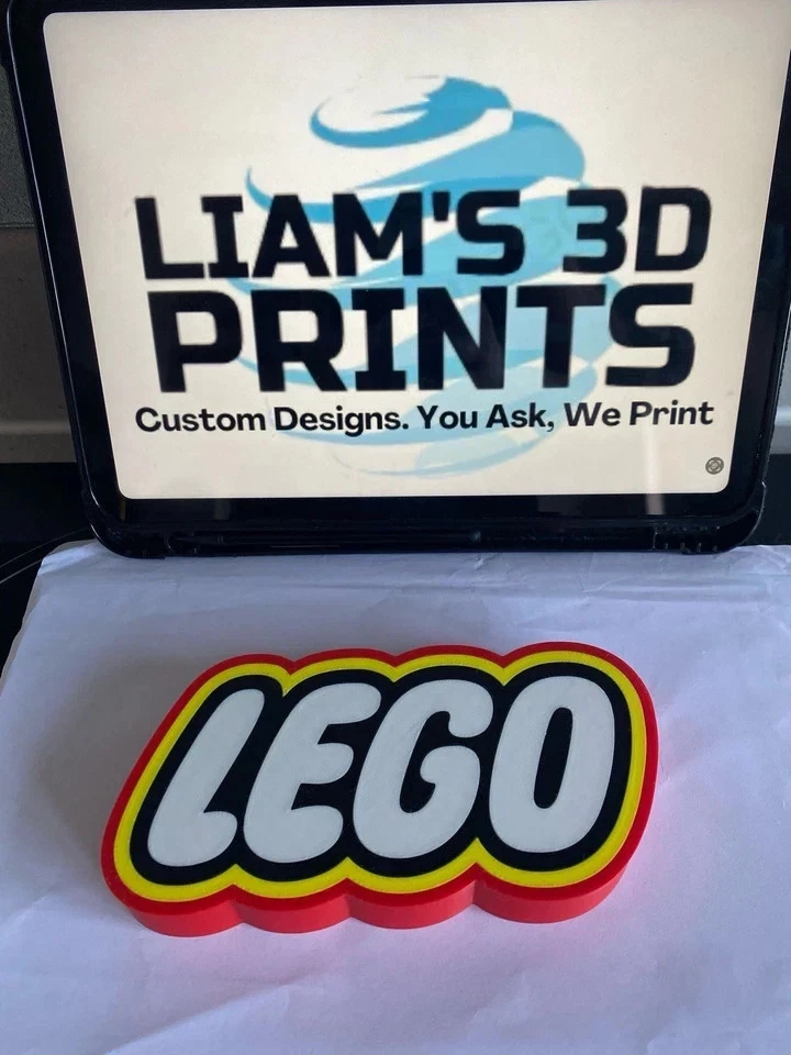 Decorative Lego Toys Logo Self Standing Shelf Display 3D Print