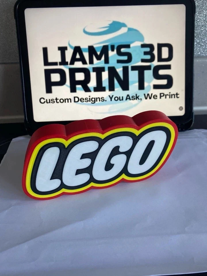 Decorative Lego Toys Logo Self Standing Shelf Display 3D Print