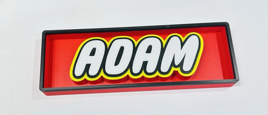 Decorative Personalised Name LEGO Bricks Logo 3D Print Box Sign Display