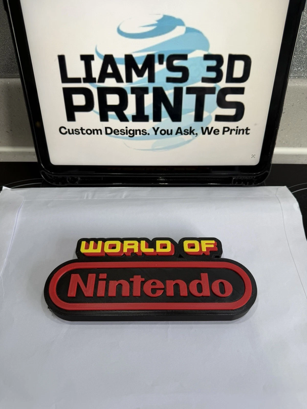 Decorative World Of Nintendo Gaming Self Standing logo Sign Display Pops