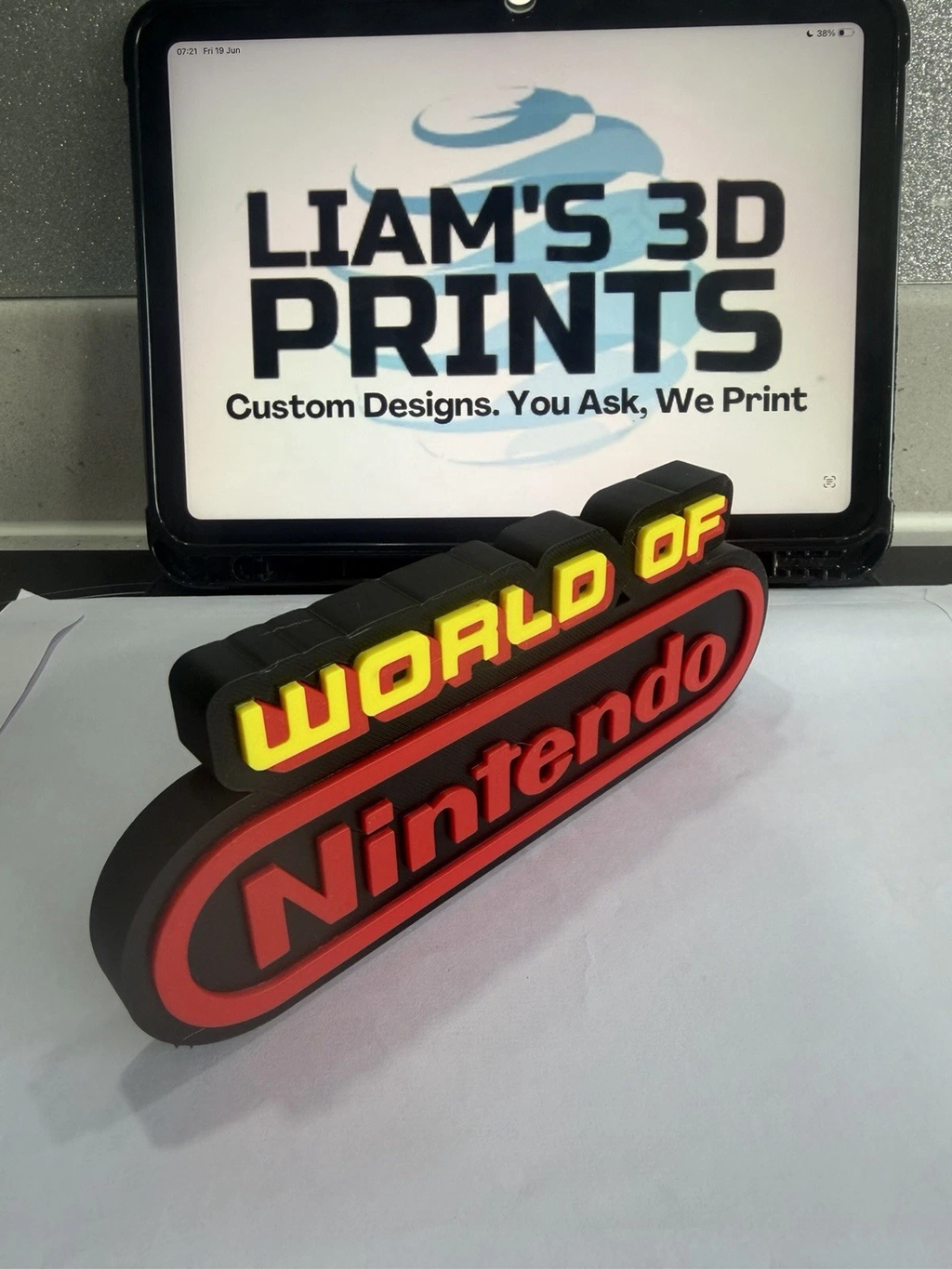 Decorative World Of Nintendo Gaming Self Standing logo Sign Display Pops