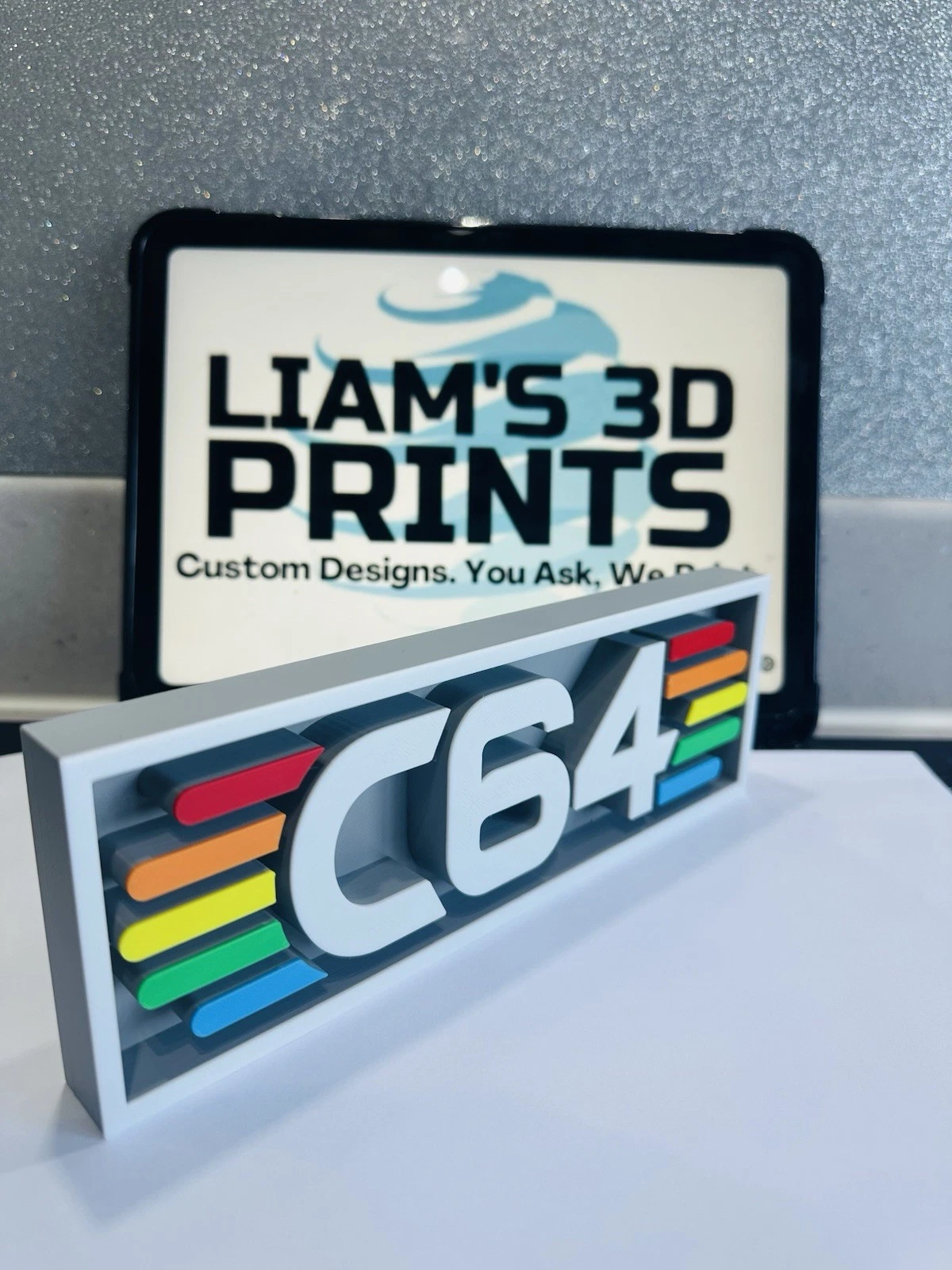 Decorative C64 Commodore 64 logo Sign Display Cinema small 17.5cm Large 22cm