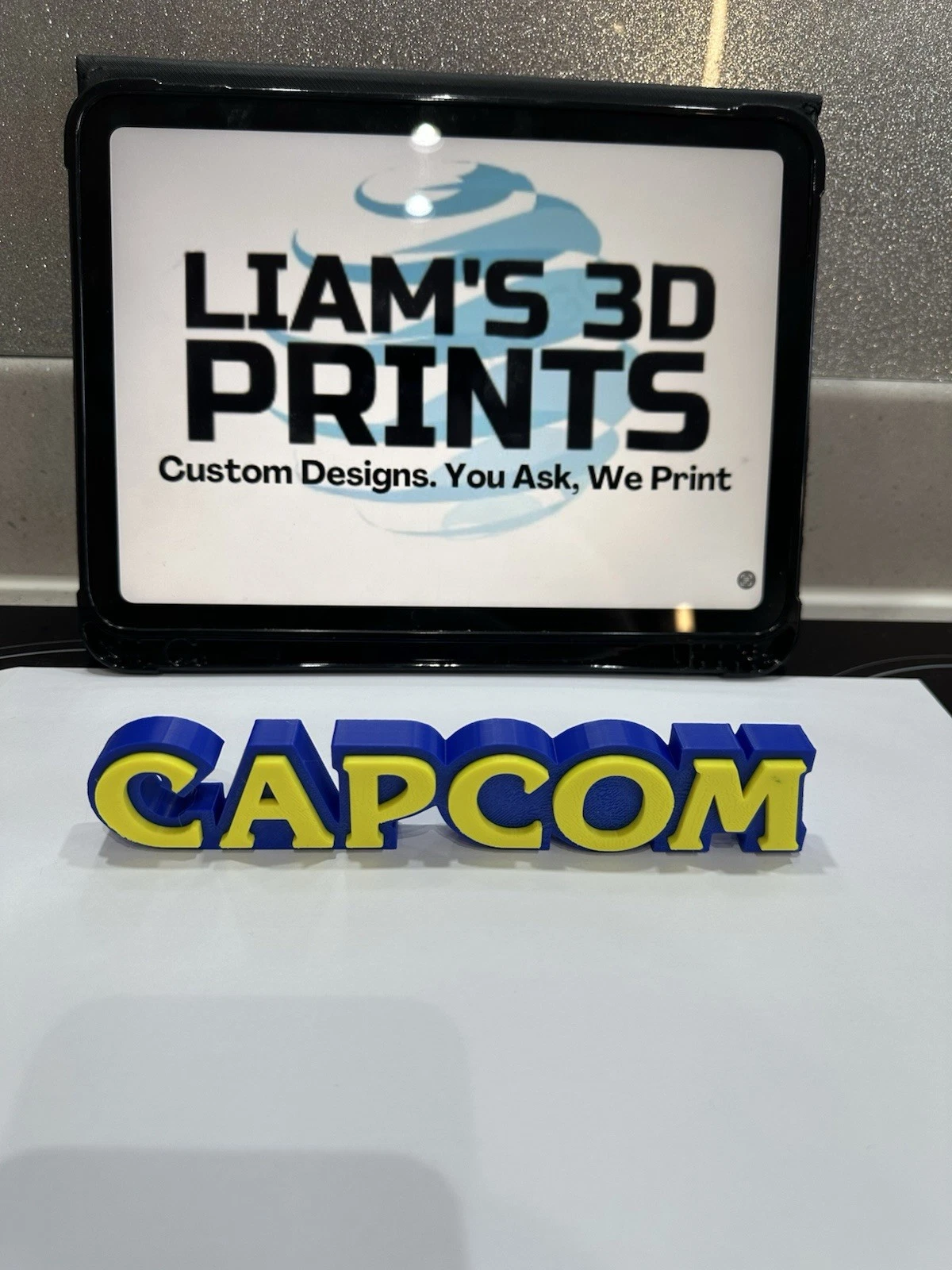 Decorative Capcom Game logo Sign Display Stand Room