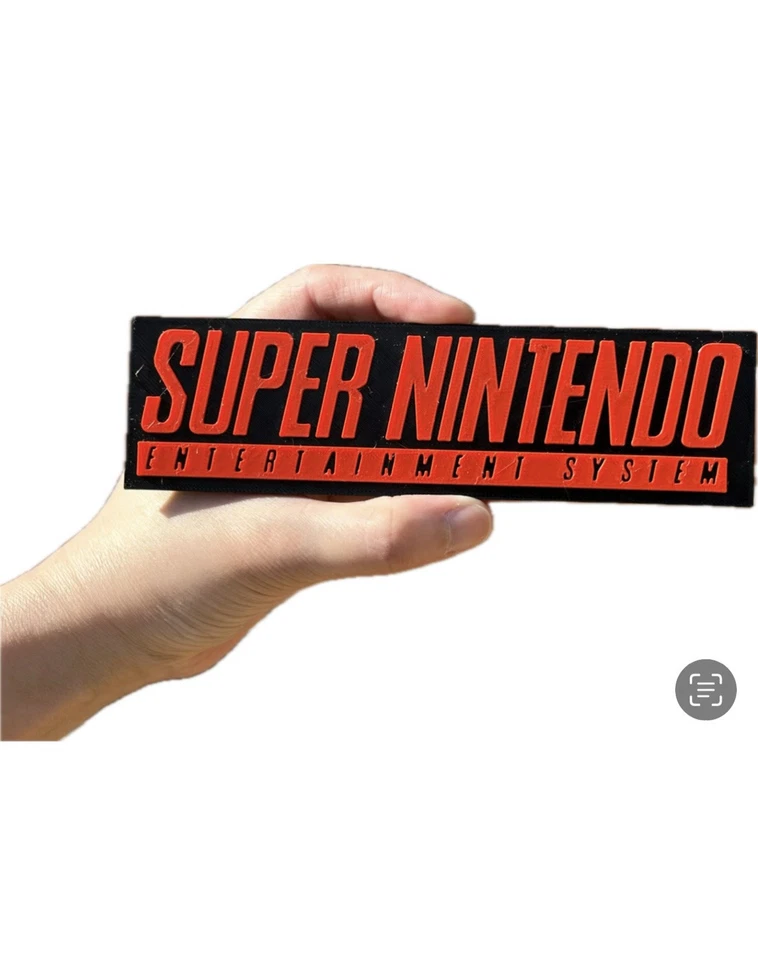 Decorative Super Nintendo SNES logo Sign Display two sizes small 16cm L 25cm