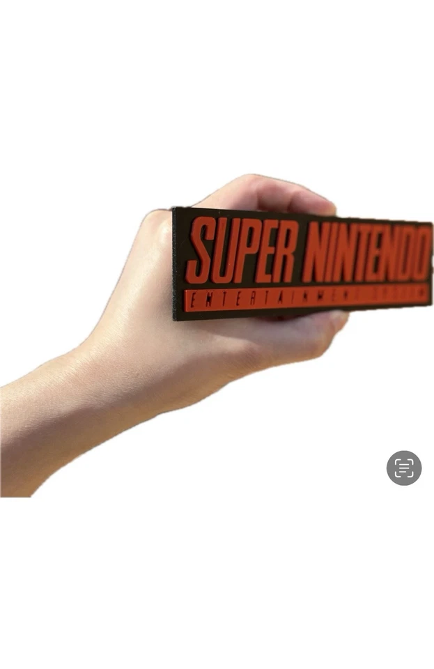 Decorative Super Nintendo SNES logo Sign Display two sizes small 16cm L 25cm