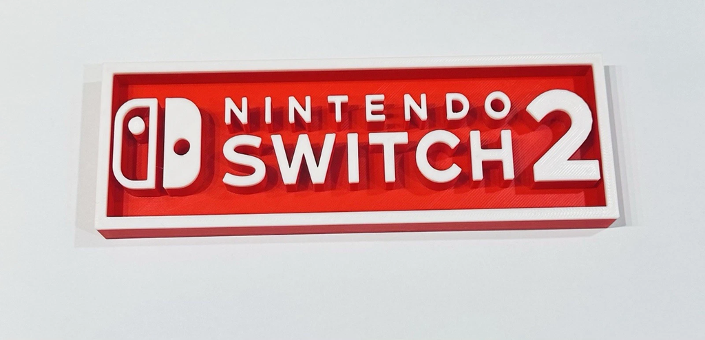 Decorative NINTENDO Switch 2 Game Consoles Logo Box Sign Display 3D Print 2 Sizes