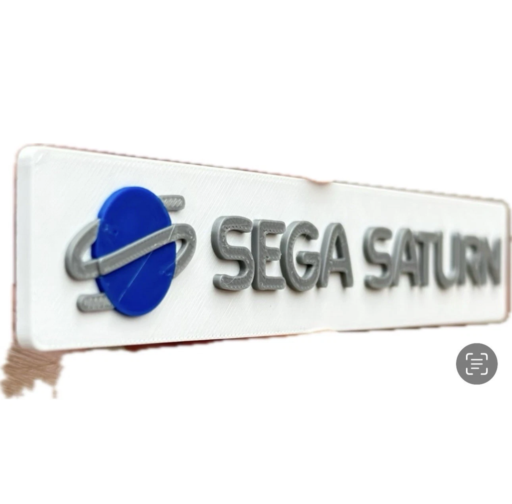 Decorative Sega Saturn logo Sign Display two sizes small 16cm L 25cm
