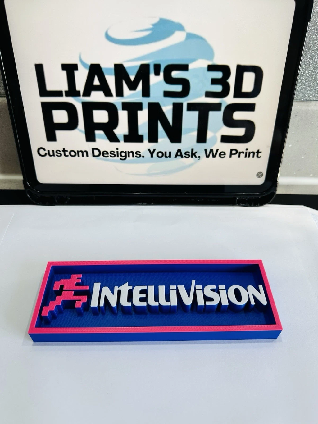 Decorative Mattel IntelIvision logo Sign Display retro small 17.5cm Large 22cm