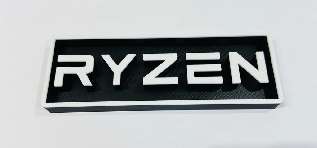 Decorative Ryzen logo Sign Display Cinema small 17.5cm Large 22cm
