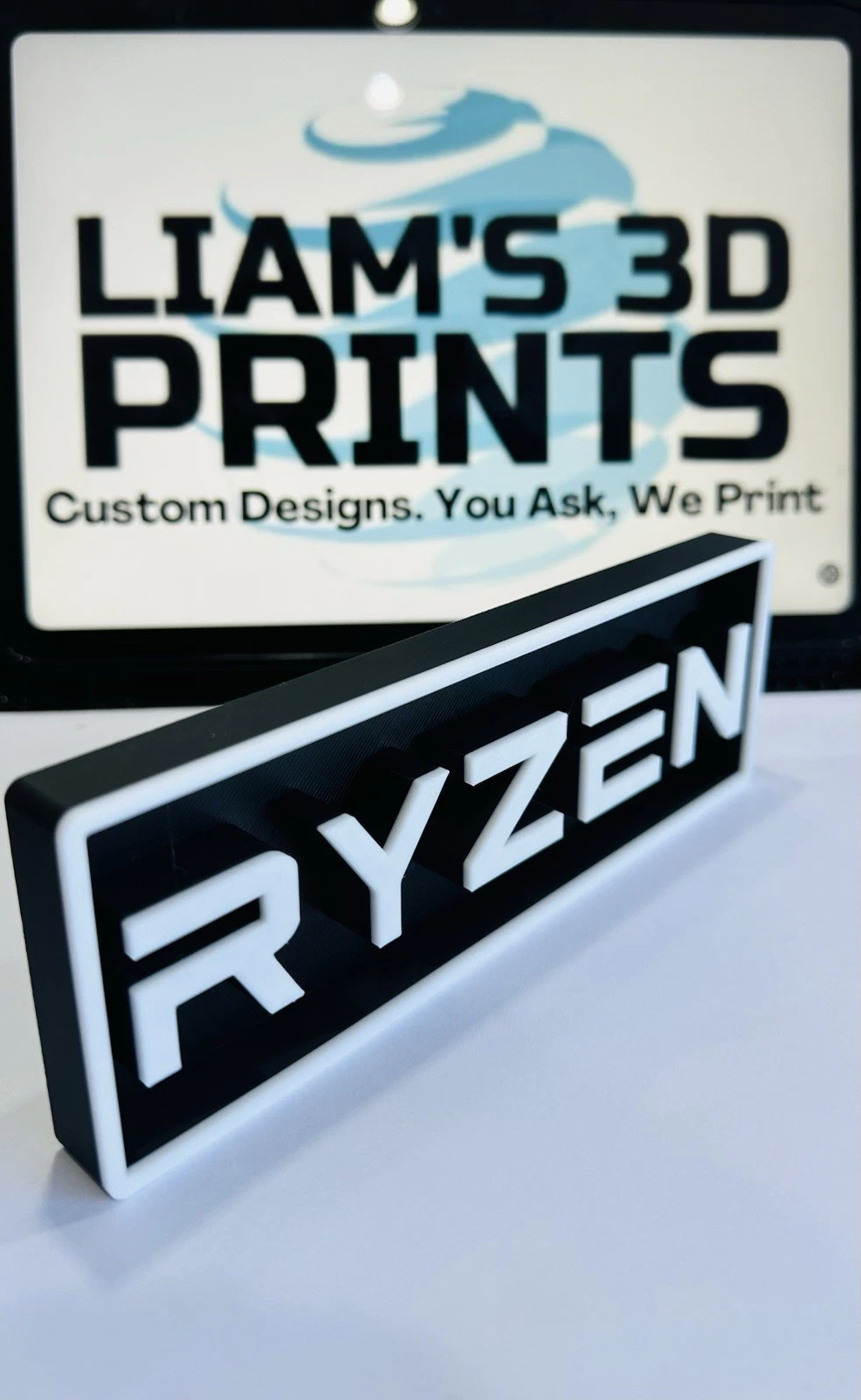 Decorative Ryzen logo Sign Display Cinema small 17.5cm Large 22cm