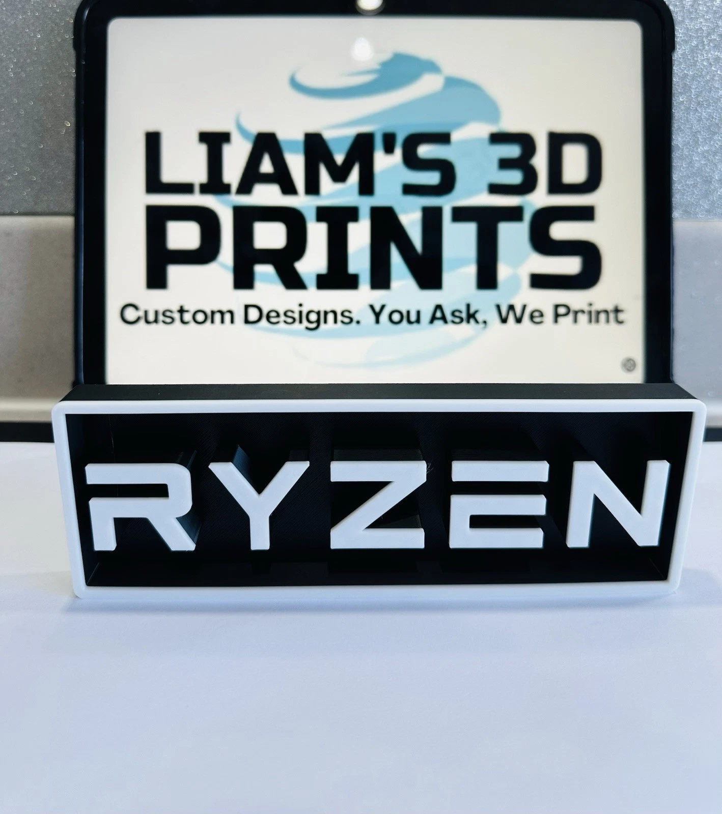 Decorative Ryzen logo Sign Display Cinema small 17.5cm Large 22cm