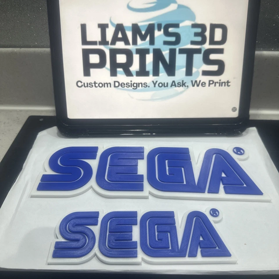 Decorative SEGA Game Consoles Retro Logo 3D Print Wall Logo 2 Sizes