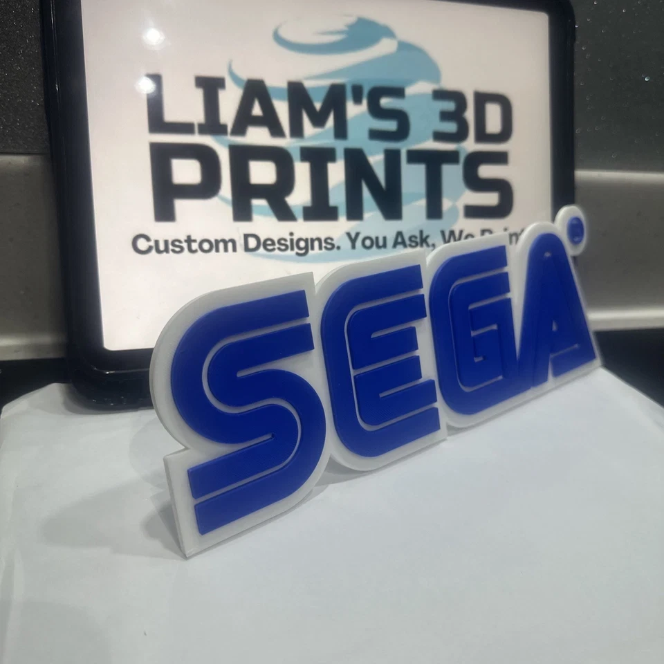 Decorative SEGA Game Consoles Retro Logo 3D Print Wall Logo 2 Sizes
