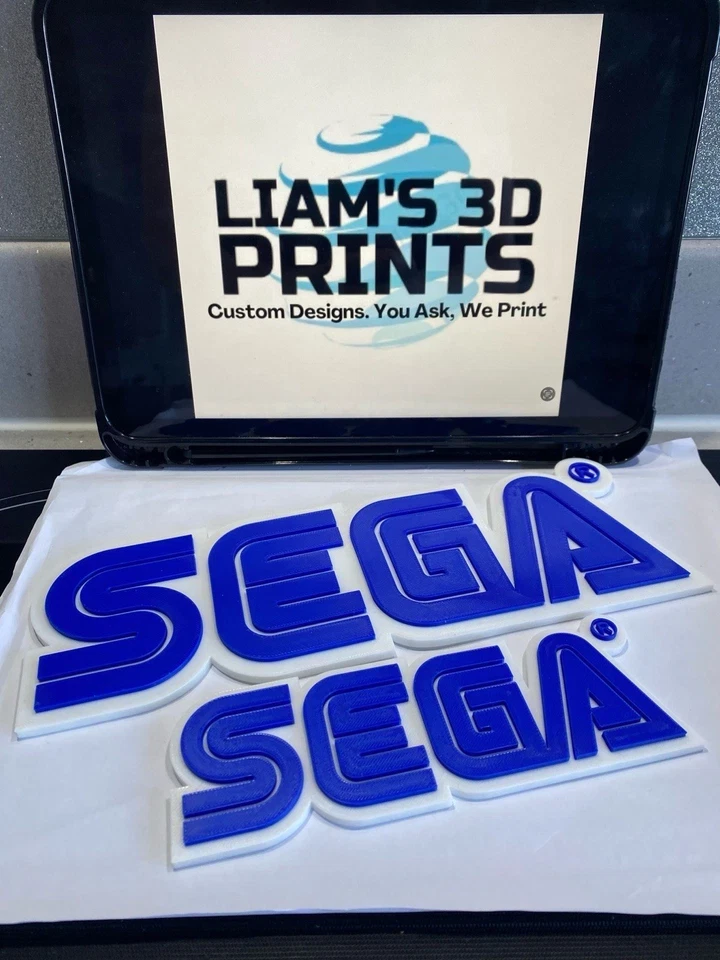 Decorative SEGA Game Consoles Retro Logo 3D Print Wall Logo 2 Sizes