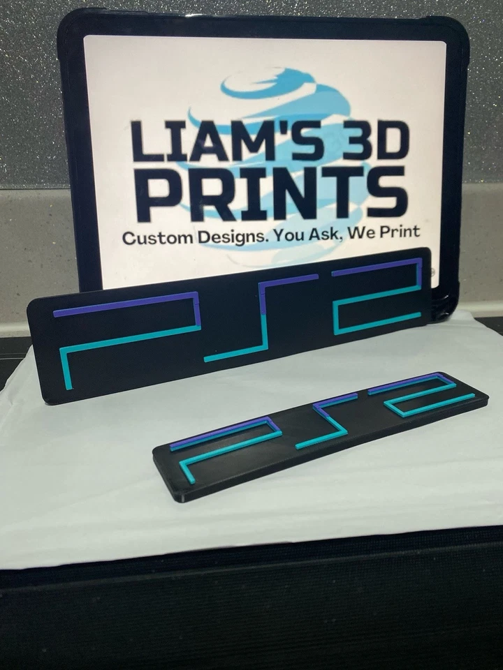 Decorative Sony PlayStation PS2 logo Sign Display two sizes small 16cm L 25cm