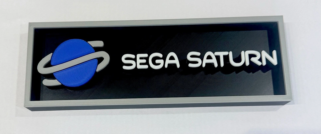 Decorative SEGA Saturn Game Consoles Logo Box Sign Display 3D Print 2 Sizes