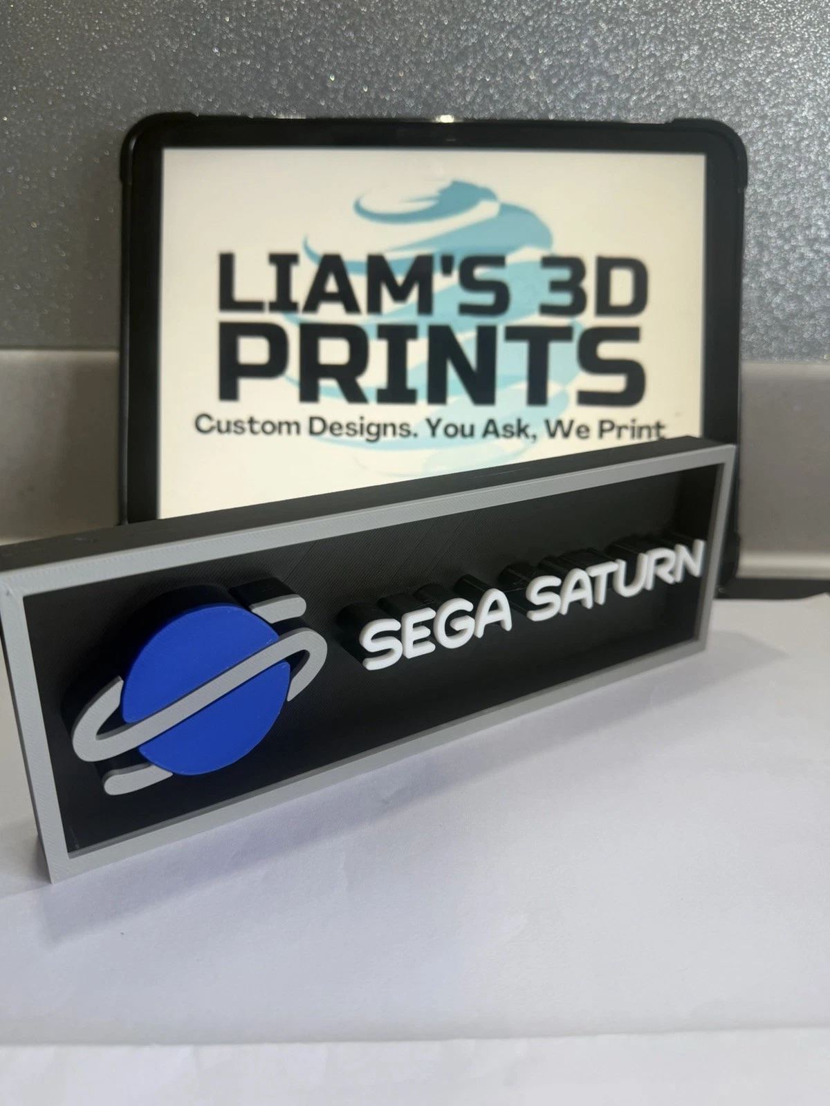Decorative SEGA Saturn Game Consoles Logo Box Sign Display 3D Print 2 Sizes