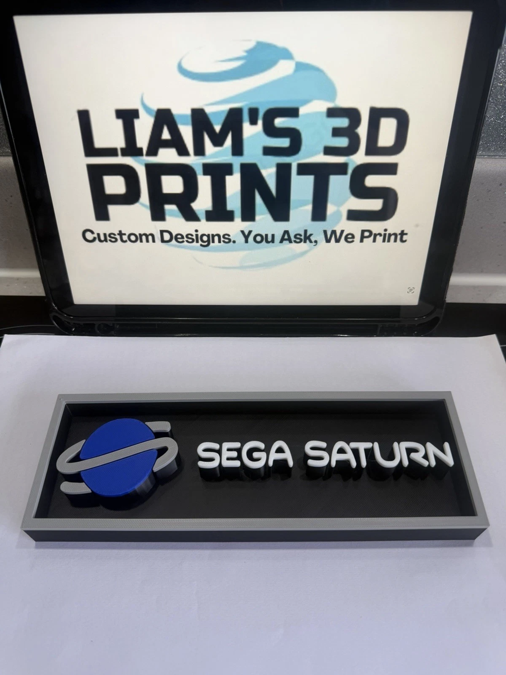 Decorative SEGA Saturn Game Consoles Logo Box Sign Display 3D Print 2 Sizes