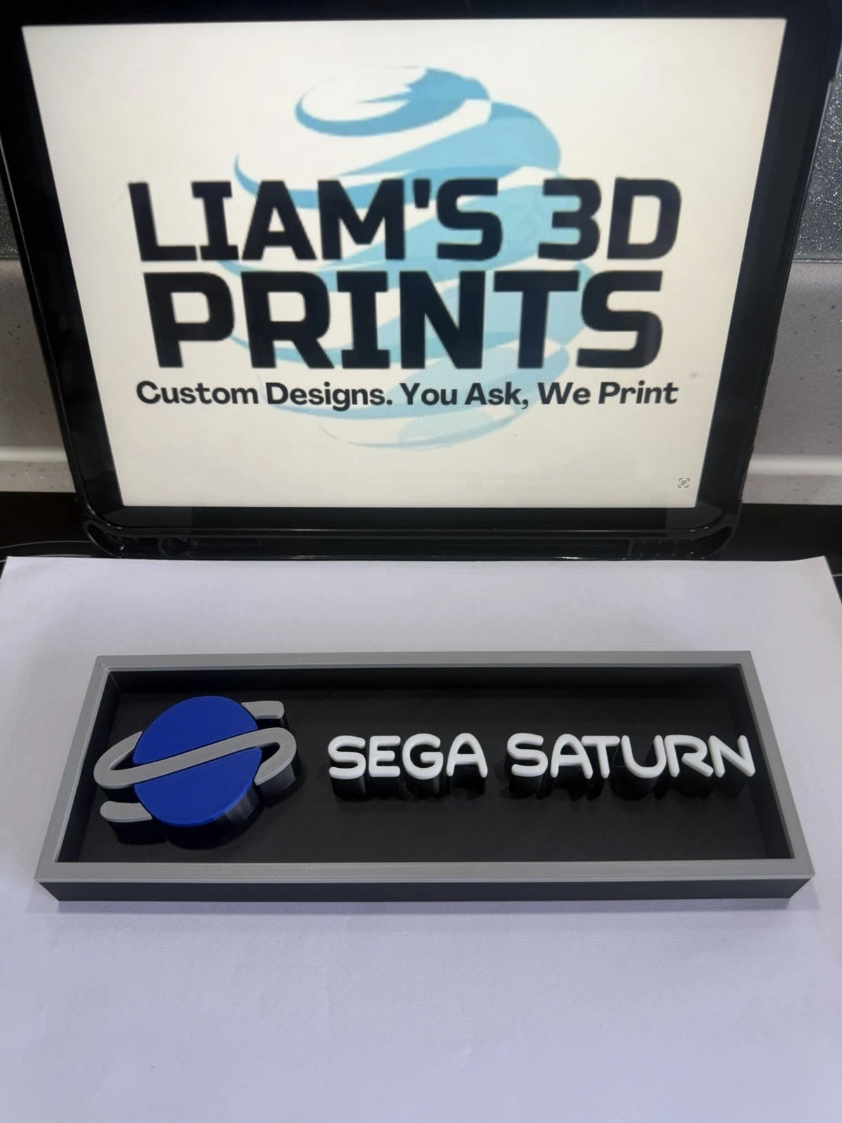 Decorative SEGA Saturn Game Consoles Logo Box Sign Display 3D Print 2 Sizes