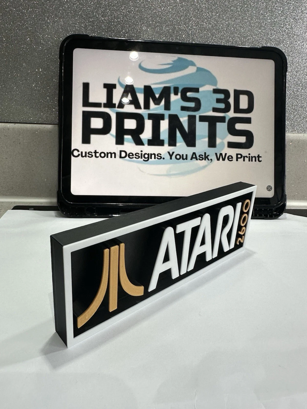 Decorative Atari 2600 Game Console Logo Box Sign Display 3D Print 2 Sizes