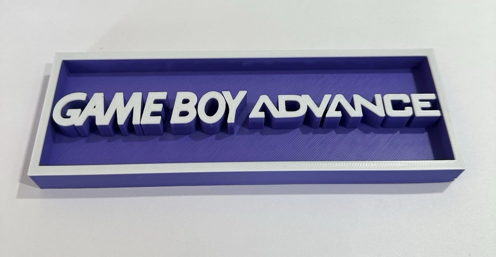 Decorative Nintendo Game Boy Advance GBA Console Logo Box Sign 3D Print 2 Sizes