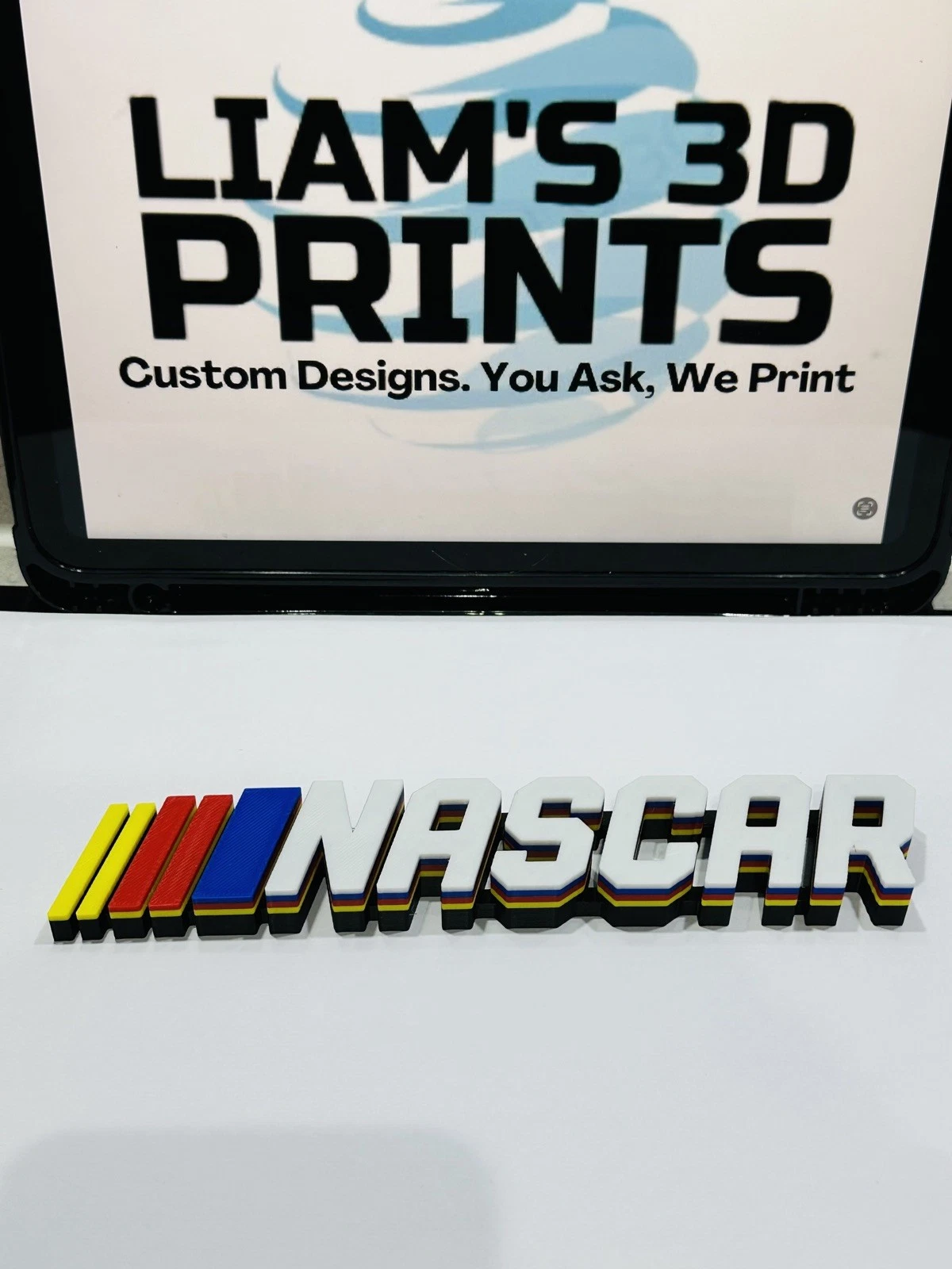 Decorative Nascar Motorsport Logo Self Standing Sign Room Display