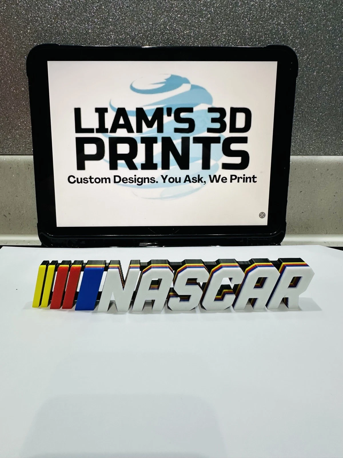 Decorative Nascar Motorsport Logo Self Standing Sign Room Display