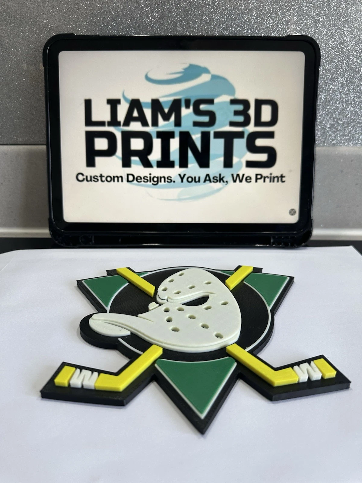 Decorative Anahelm Mighty Ducks Logo Room Sign Display