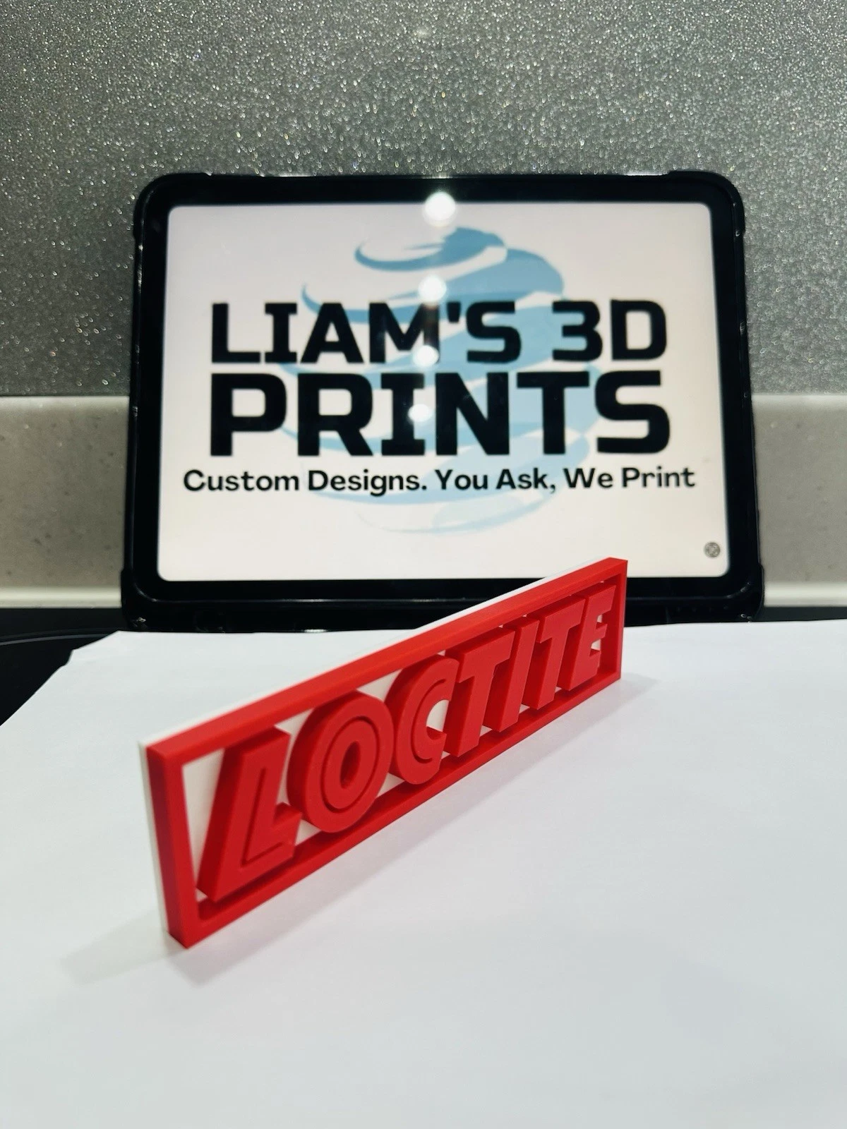 Decorative Loctite Glue sign logo display 3D Printed Mancave