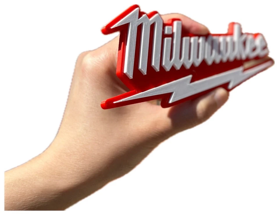 Decorative Milwaukee Tool logo Sign Display two sizes small 16cm Large 25cm