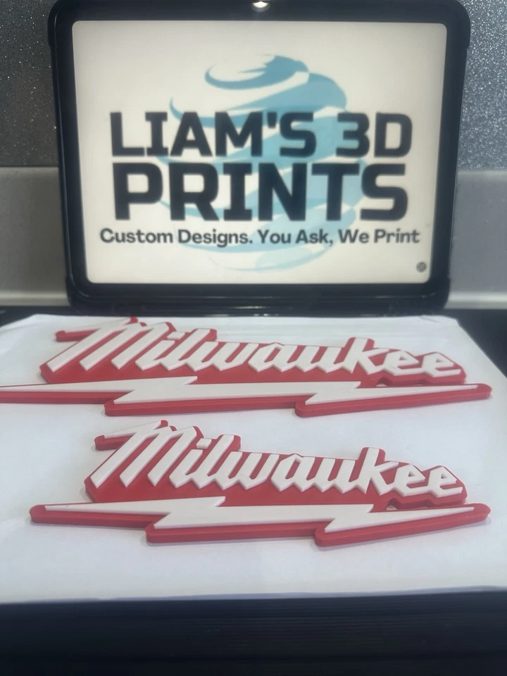 Decorative Milwaukee Tool logo Sign Display two sizes small 16cm Large 25cm