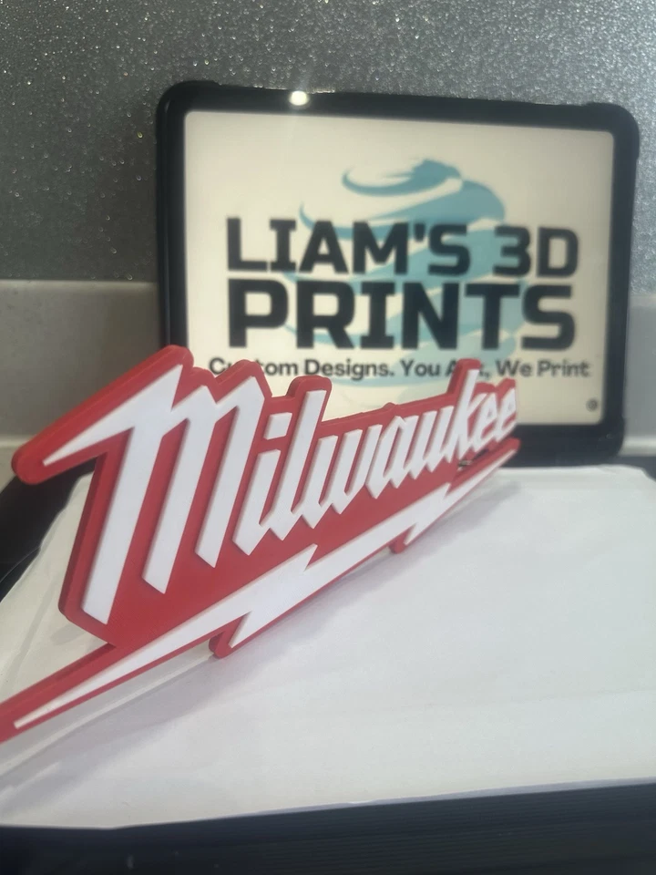 Decorative Milwaukee Tool logo Sign Display two sizes small 16cm Large 25cm