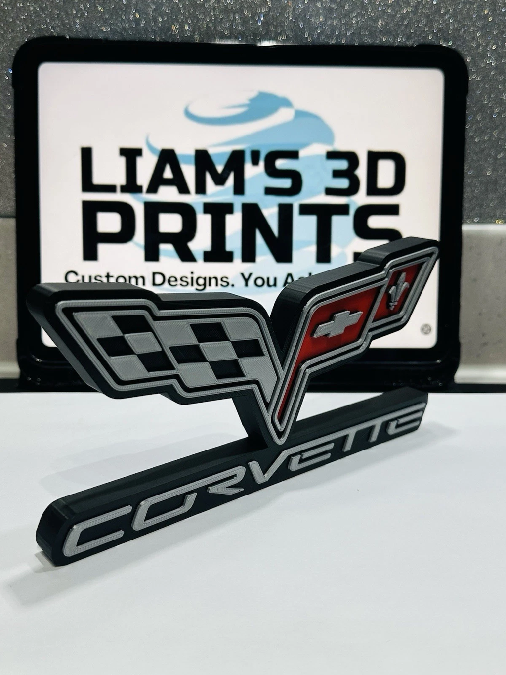 Decorative Corvette Car Logo Room Wall Sign Mancave Garage Display Manafacturer