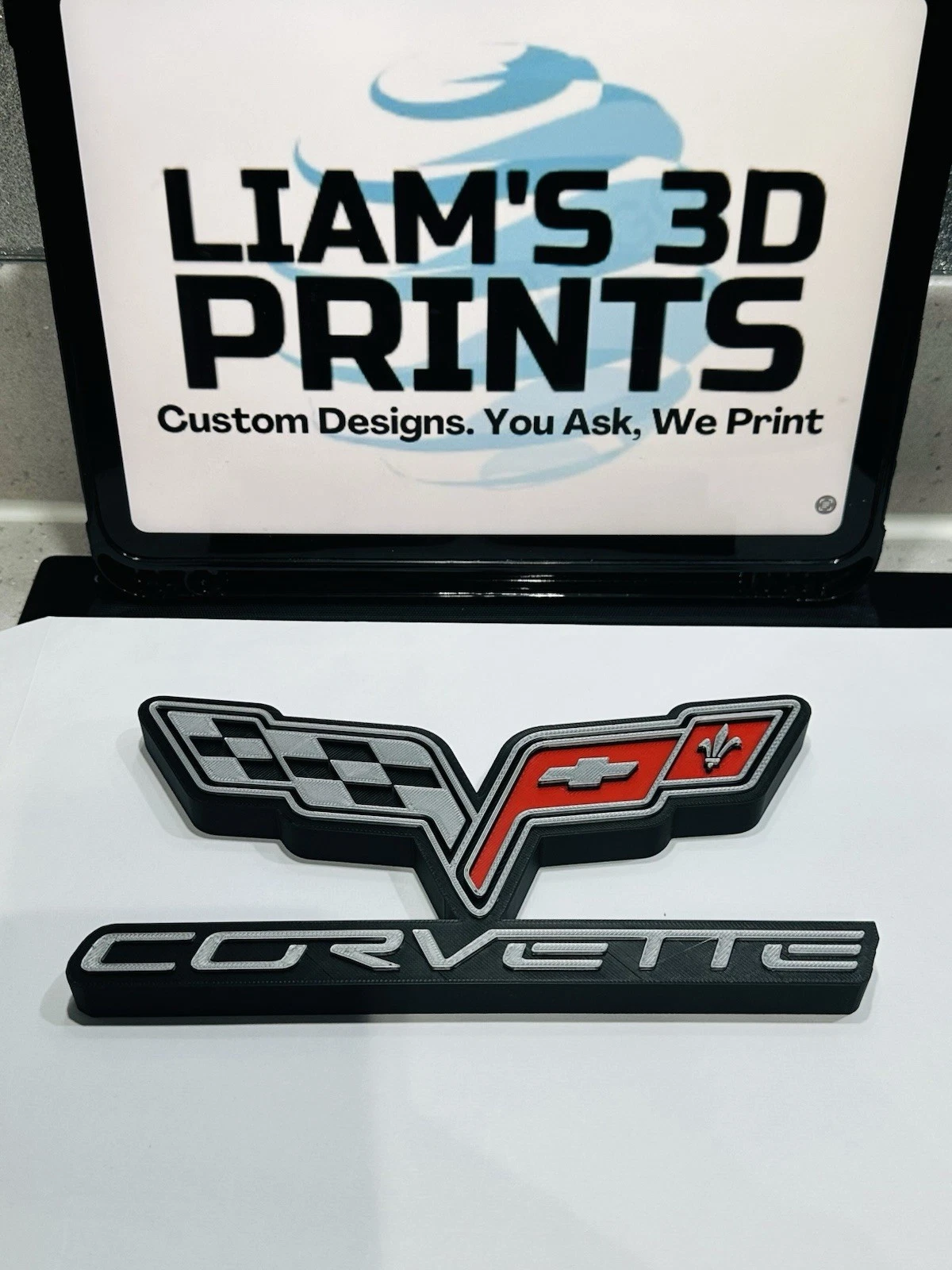 Decorative Corvette Car Logo Room Wall Sign Mancave Garage Display Manafacturer