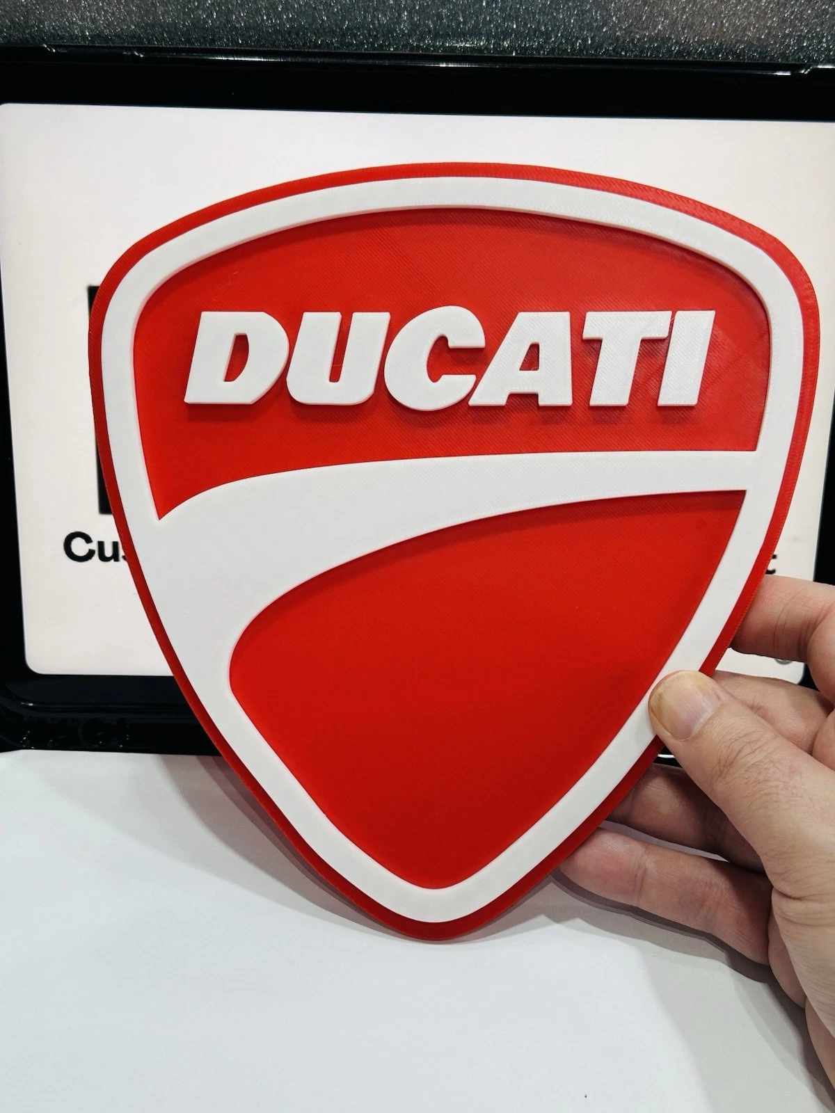 Decorative Ducati Motorcycle Logo Room Wall Sign Mancave Garage Display