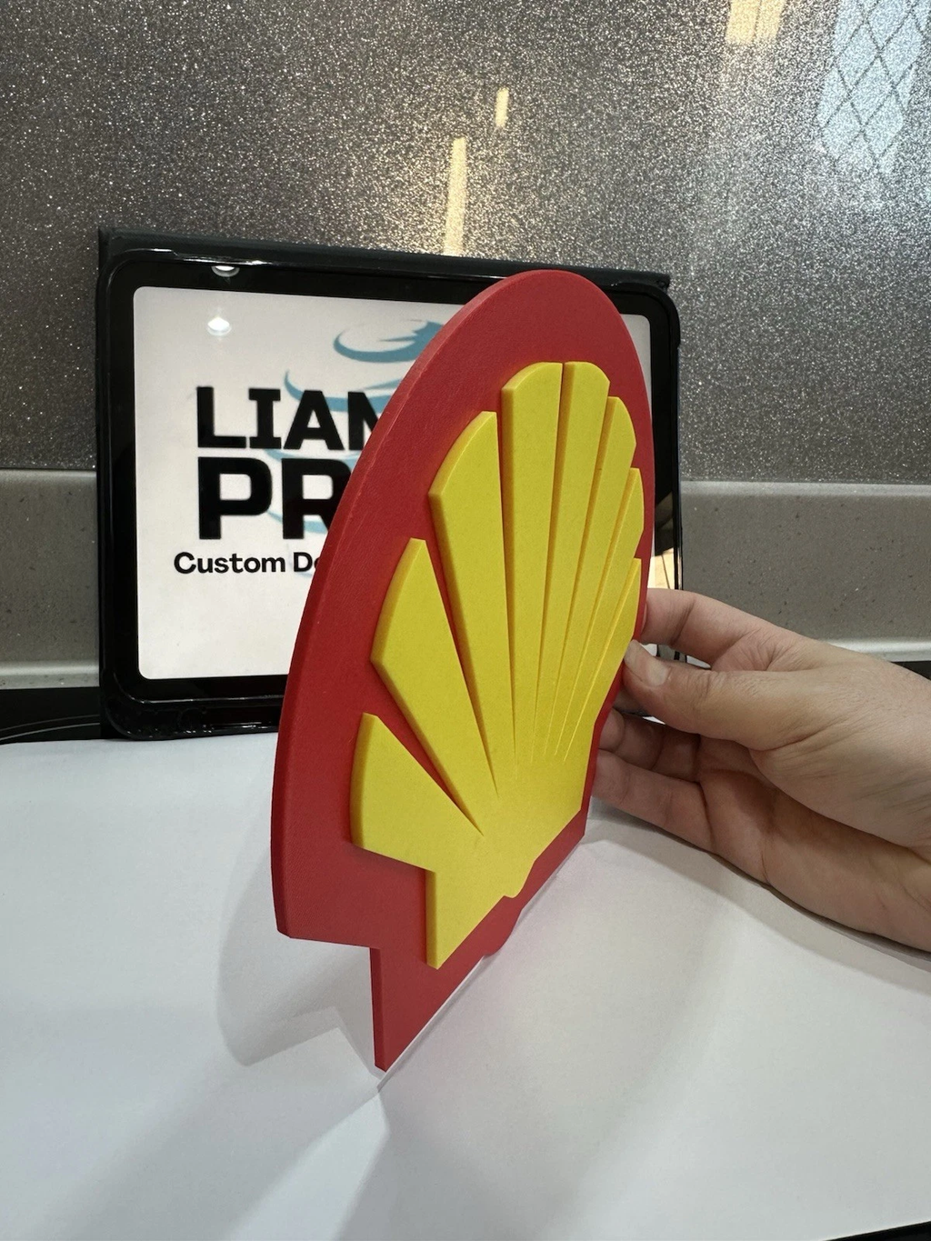 Decorative Shell Petrol Garage sign logo display 3D Printed 20cm X 18cm Mancave