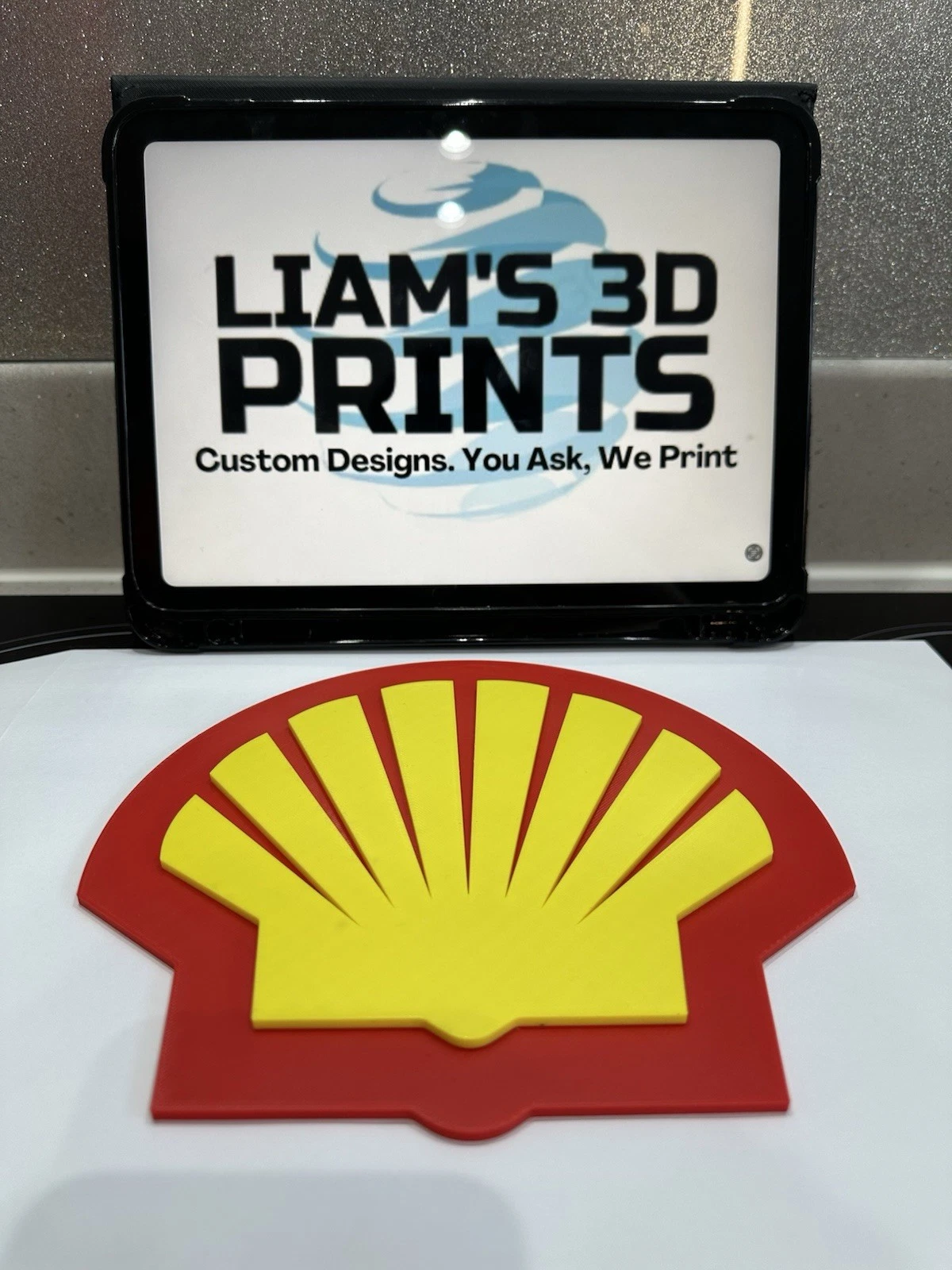 Decorative Shell Petrol Garage sign logo display 3D Printed 20cm X 18cm Mancave