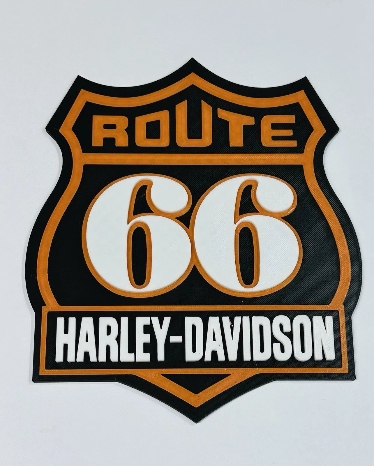 Decorative Harley Davidson Route 66 Motorbikes Logo Wall Plaque 3D Print