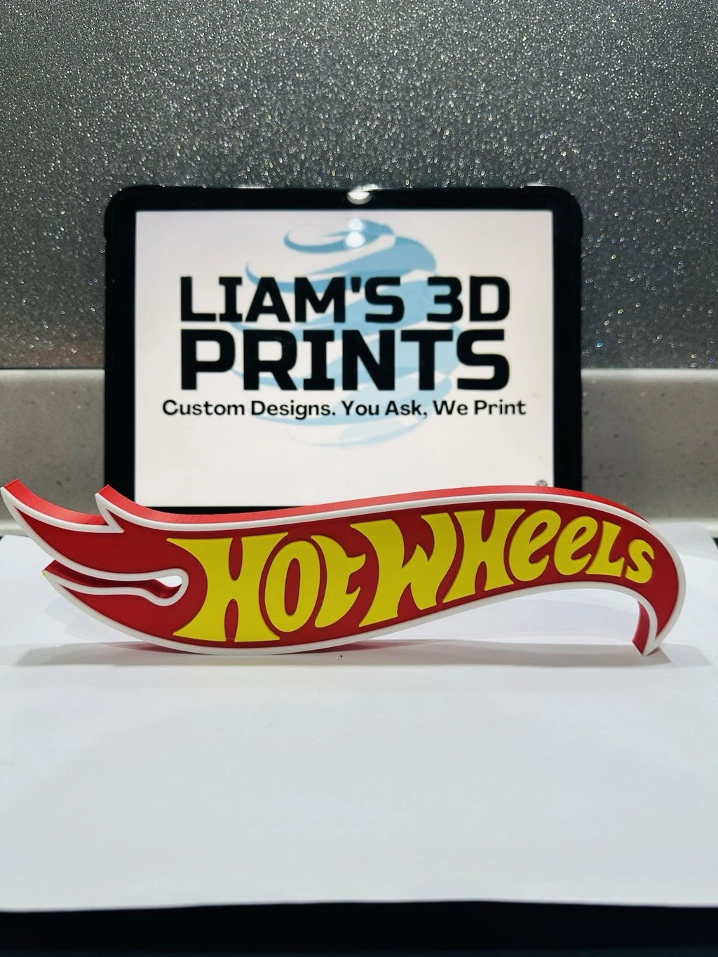 Decorative Hot Wheels Self Standing logo sign Cars display