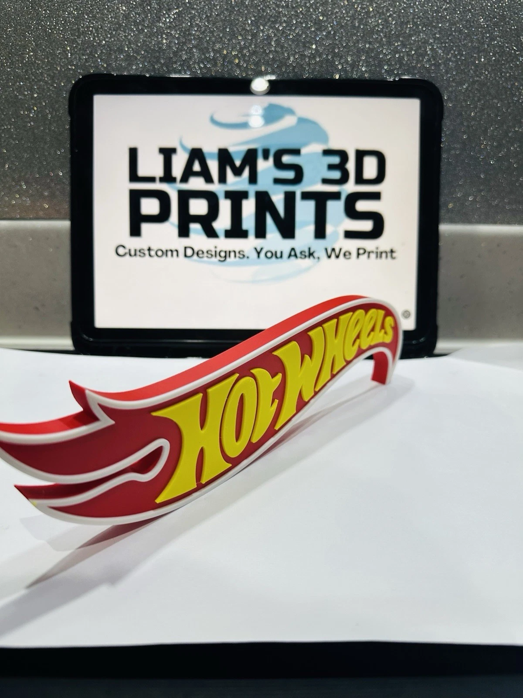 Decorative Hot Wheels Self Standing logo sign Cars display