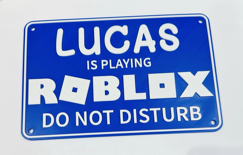 Decorative Roblox 3D Printed Personalised Name Door sign Plaque Bedroom Gaming