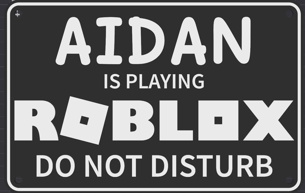 Decorative Roblox 3D Printed Personalised Name Door sign Plaque Bedroom Gaming